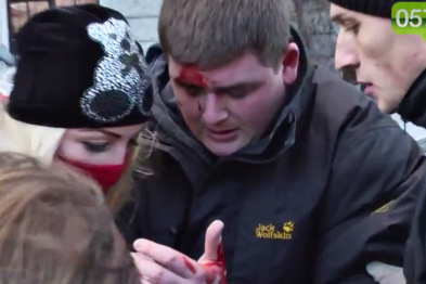 избитый в Киеве, скриншот из видео