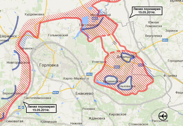 Карта боевых действий в Новороссии за 6 февраля (от novorus)