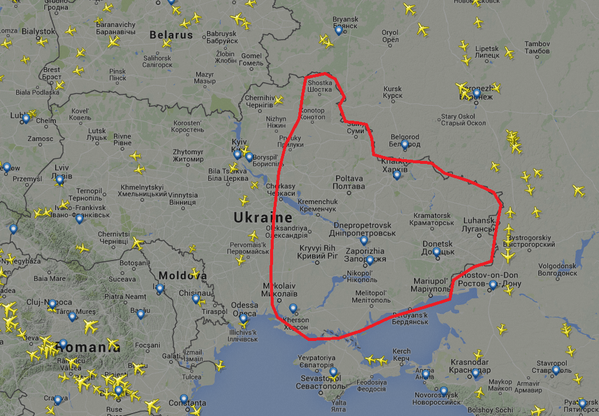 полёты над украиной карта