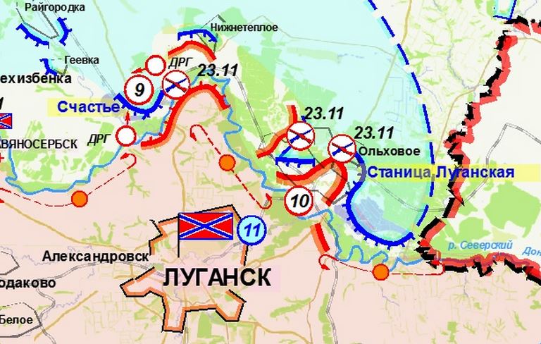 Карта ЛНР - север