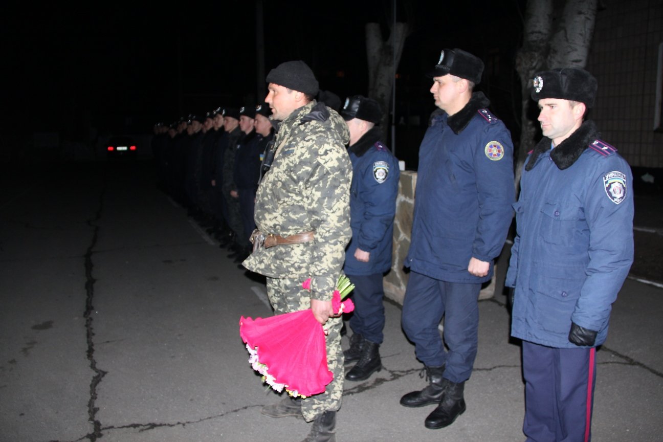 3 марта поздно вечером в Бердянск (Запорожская область) из зоны так называемой АТО вернулись бойцы Национальной гвардии (Бердянского батальона воинской части № 3033)