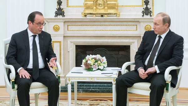 Переговоры Путина и Олланда завершились в Кремле