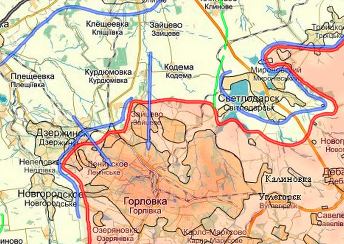 Карта боевых действий в Новороссии на 2 апреля (от warindonbass)