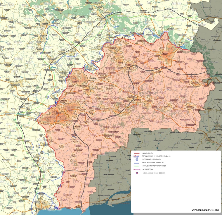Карта боевых действий в Новороссии на 5 апреля (от warindonbass)