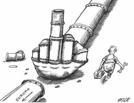 Карикатура на газ в Европу