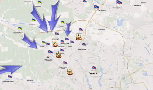 Видеообзор карты боевых действий в Новороссии за 2 февраля