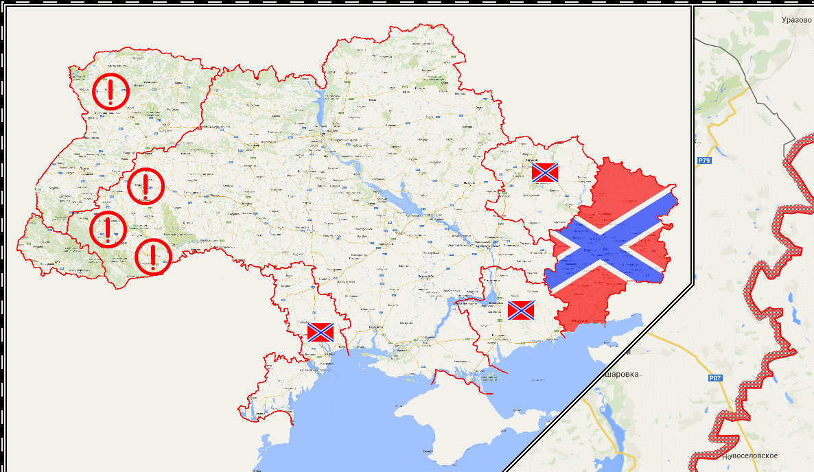 Карта боевых действий в Новороссии на 17 февраля (от novorus)