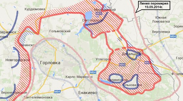Карта боевых действий в Новороссии за 5 февраля (от novorus)