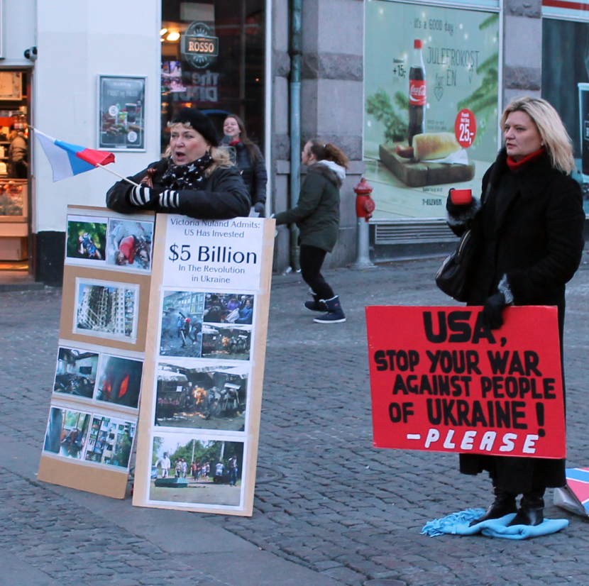 Общество Датско-Русский Диалог провело в Копенгагене акцию посвящённую годовщине начала Майдана