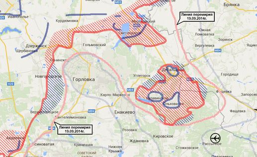 Карта боевых действий в Новороссии за 12 февраля (от novorus)