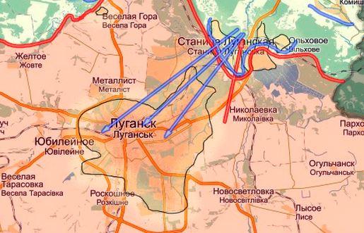 Карта боевых действий в Новороссии на 13 февраля (от warindonbass)