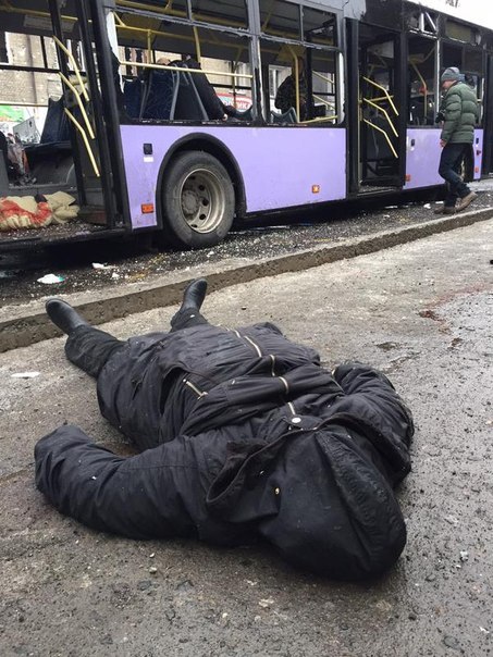 Троллейбус жертвы Донецк