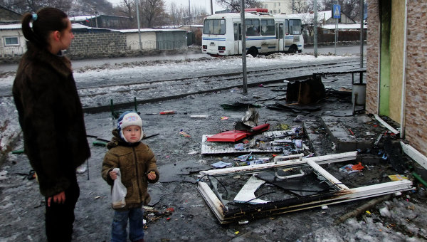Город после обстрела Украинскими Карателями