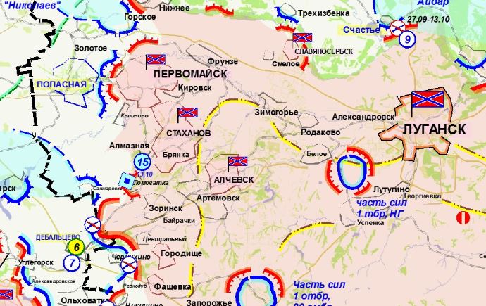 Карта боевых действий в ЛНР