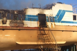 В Ялте загорелось судно