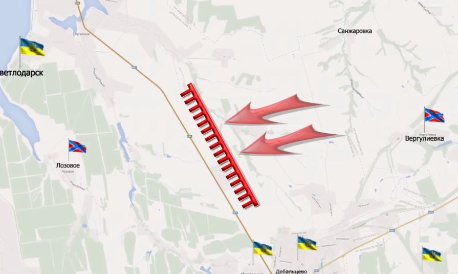 Видеообзор карты боевых действий в Новороссии за 28 января