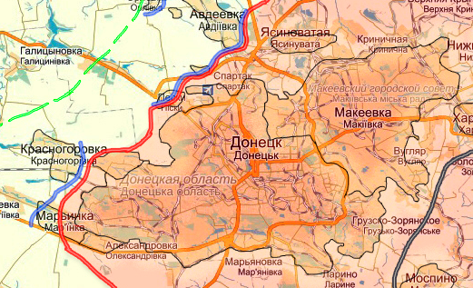Карта боевых действий в Новороссии на 23 февраля (от warindonbass)