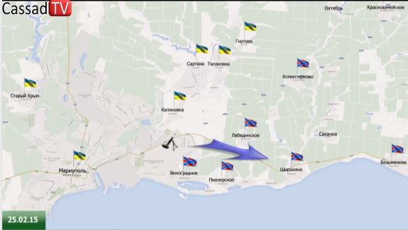 Видеообзор карты боевых действий в Новороссии за 24 февраля