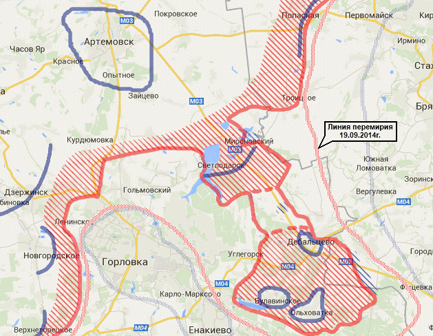 Карта боевых действий в Новороссии за 10 февраля (от novorus)