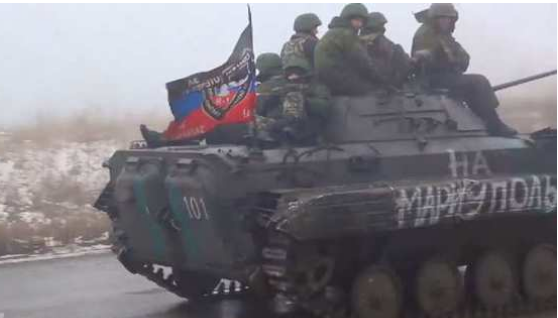 Передислокация бронетехники ополчения в ДНР (видео)