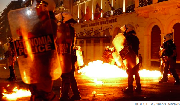 Беспорядки в Греции 15.07.2015 (текстовая онлайн трансляция)