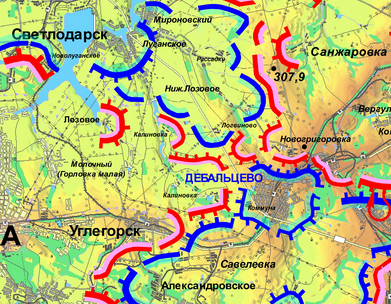 Карта боевых действий в районе Дебальцево за 5 февраля (от dragon-first-1)