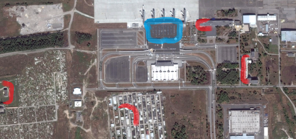 Позиции в аэропорту Донецка