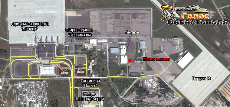 Карта боевых действий в аэропорту Донецка (сентябрь 2014)