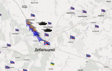 Видеообзор карты боевых действий в Новороссии за 18 февраля