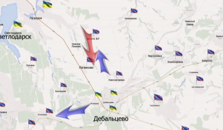 Видеообзор карты боевых действий в Новороссии за 13 февраля