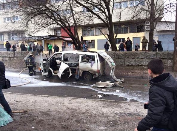 В Харькове взорвался автомобиль командира батальона «Слобожанщины» (фото, видео)