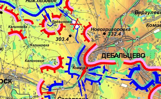 Карта боевых действий в районе Дебальцево за 17 февраля (от dragon-first-1)