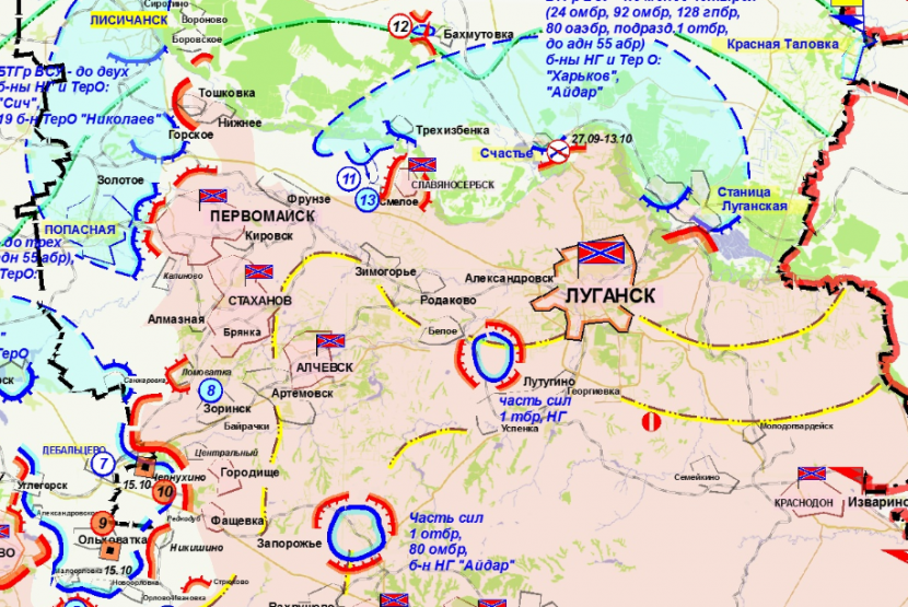 Карта ЛНР