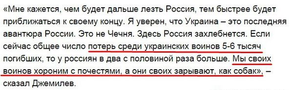 Джемилев озвучил потери украинских военных на Донбассе