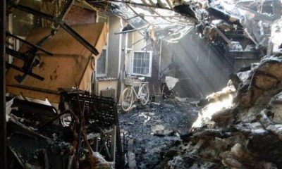 Дом после обстрела Донбасс