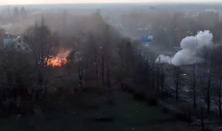 Минометный обстрел Донецка (видео)