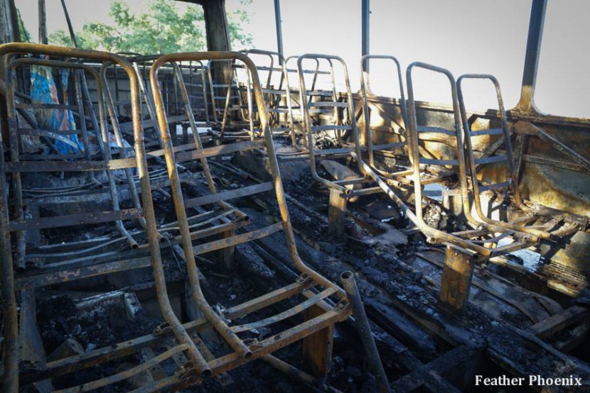 сгоревший автобус украинской армии