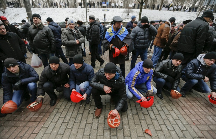 Киев шахтеры забастовка