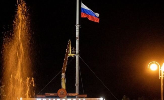 В Мелитополе рассказали, куда делся российский флаг