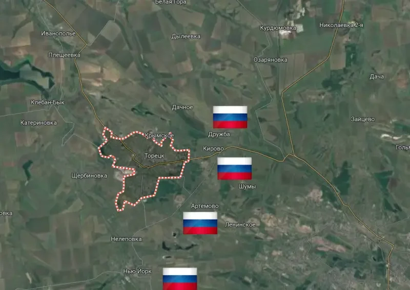 Противник признал продвижение ВС РФ в черте села Дружба - северо-восточном пригороде Торецка